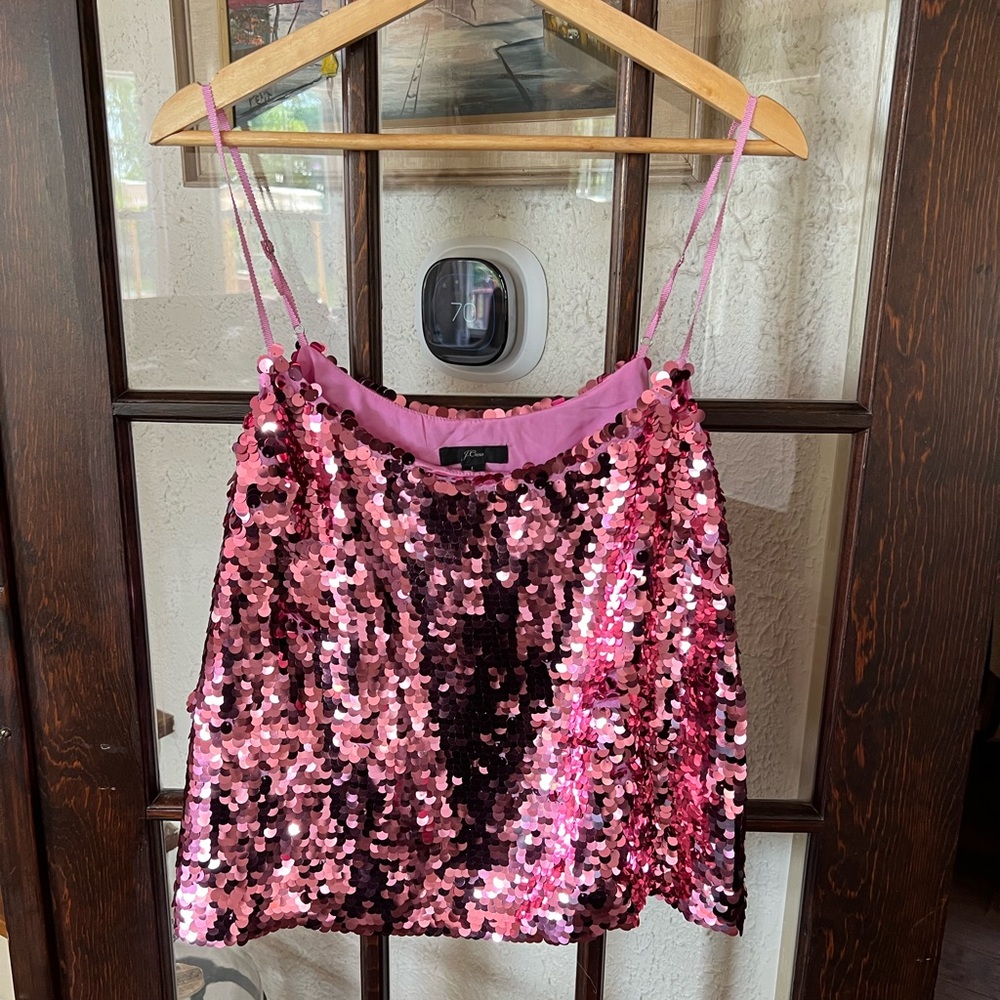 J Crew pink sequin top
